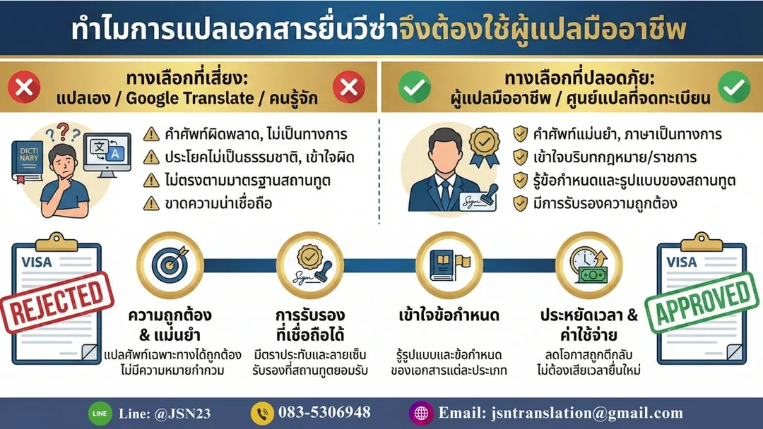 แปลเอกสารยื่นวีซ่า, ผู้แปลมืออาชีพ, เอกสารวีซ่า 2025, บริการแปลด่วน, แปลเอกสารราชการ