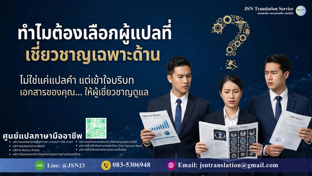 ผู้แปลเฉพาะทางสำหรับเอกสารกฎหมาย การเงิน และเอกสารราชการ